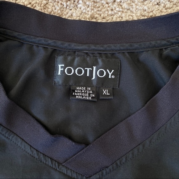 FOOTJOY FJ Golf Pullover Jacket Black Elastic Waist Pockets Men's Size XL - Picture 5 of 9